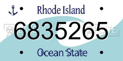 6835265 Rhode Island License Plate