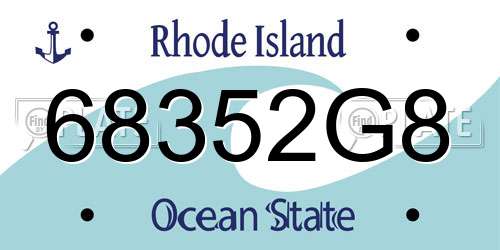 68352G8 Rhode Island License Plate