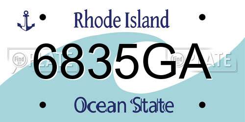 6835GA Rhode Island License Plate