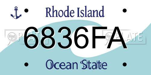 6836FA Rhode Island License Plate