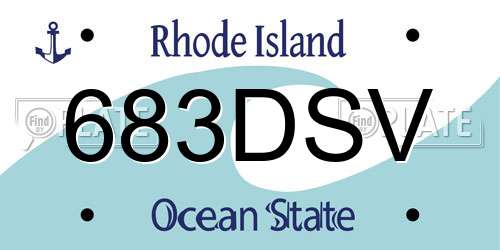 683DSV Rhode Island License Plate