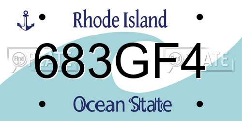 683GF4 Rhode Island License Plate