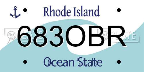 683OBR Rhode Island License Plate