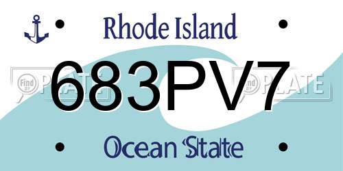 683PV7 Rhode Island License Plate