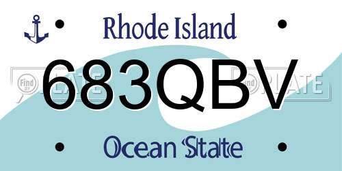 683QBV Rhode Island License Plate