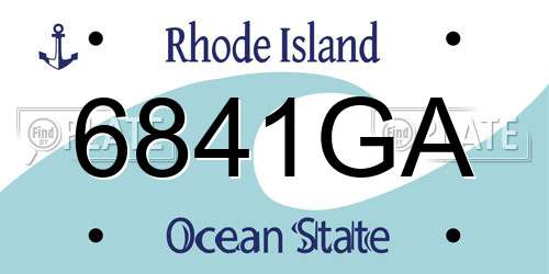 6841GA Rhode Island License Plate