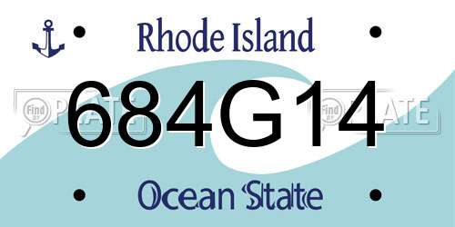 684G14 Rhode Island License Plate