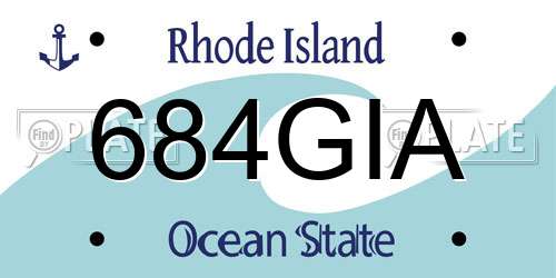 684GIA Rhode Island License Plate