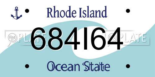 684I64 Rhode Island License Plate