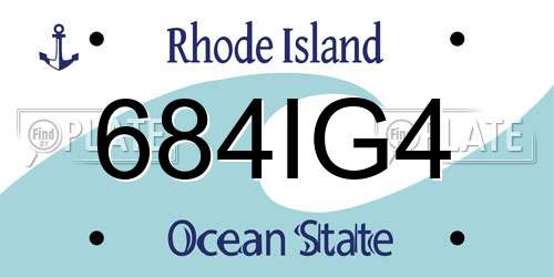 684IG4 Rhode Island License Plate