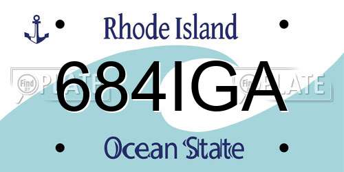 684IGA Rhode Island License Plate