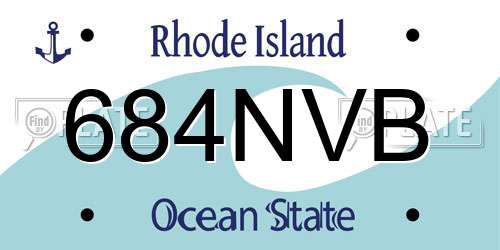 684NVB Rhode Island License Plate