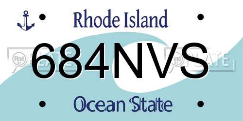 684NVS Rhode Island License Plate