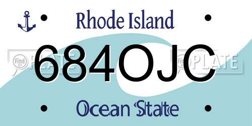 684OJC Rhode Island License Plate