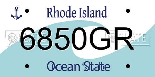 6850GR Rhode Island License Plate