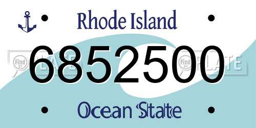 6852500 Rhode Island License Plate