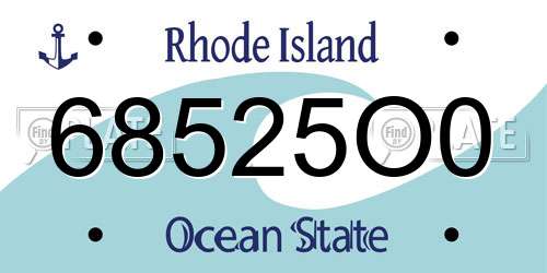 68525O0 Rhode Island License Plate