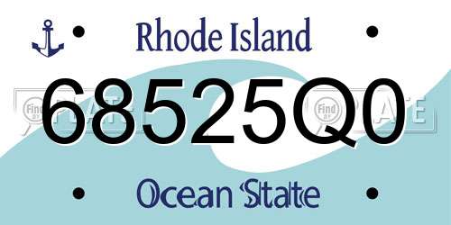 68525Q0 Rhode Island License Plate
