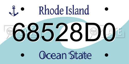 68528D0 Rhode Island License Plate
