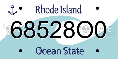 68528O0 Rhode Island License Plate