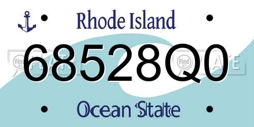 68528Q0 Rhode Island License Plate