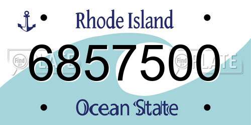 6857500 Rhode Island License Plate