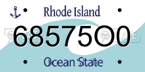 68575O0 Rhode Island License Plate