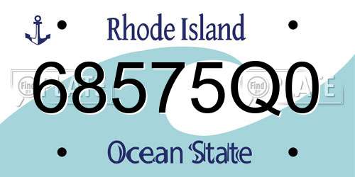 68575Q0 Rhode Island License Plate