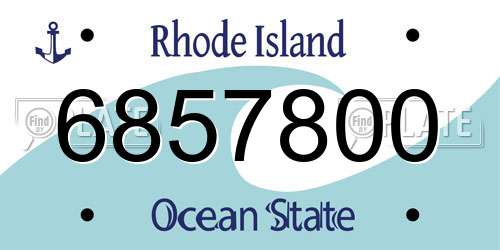 6857800 Rhode Island License Plate