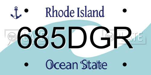 685DGR Rhode Island License Plate
