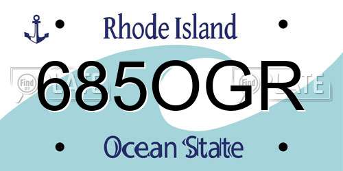685OGR Rhode Island License Plate