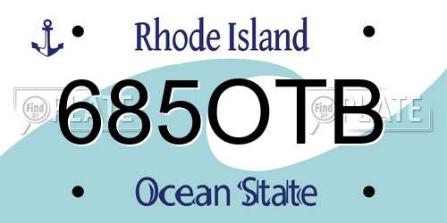 685OTB Rhode Island License Plate