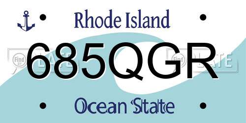 685QGR Rhode Island License Plate