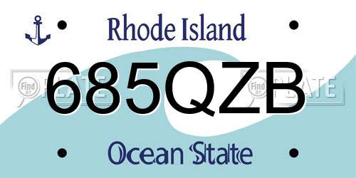 685QZB Rhode Island License Plate