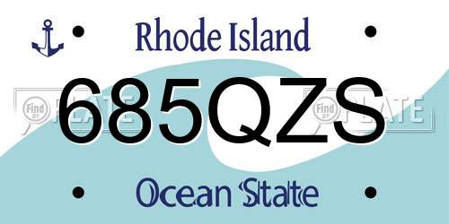 685QZS Rhode Island License Plate