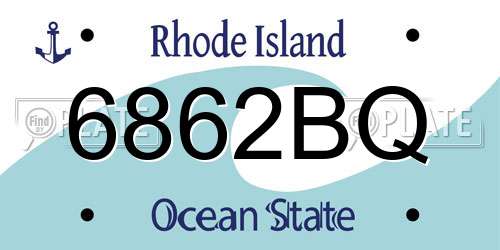 6862BQ Rhode Island License Plate