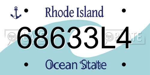 68633L4 Rhode Island License Plate