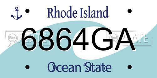 6864GA Rhode Island License Plate