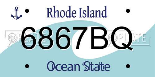 6867BQ Rhode Island License Plate