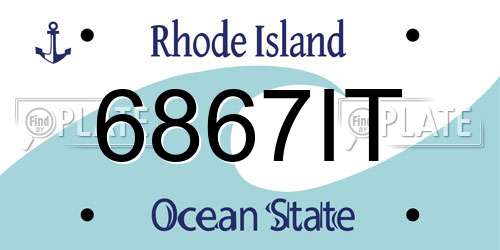 6867IT Rhode Island License Plate