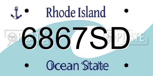 6867SD Rhode Island License Plate