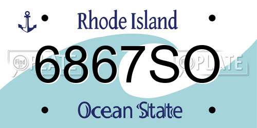6867SO Rhode Island License Plate