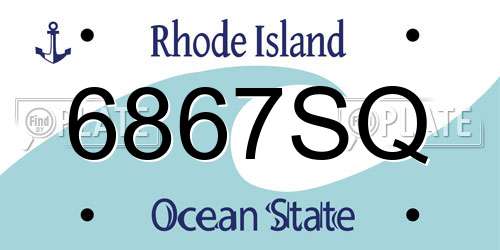 6867SQ Rhode Island License Plate
