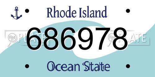 686978 Rhode Island License Plate