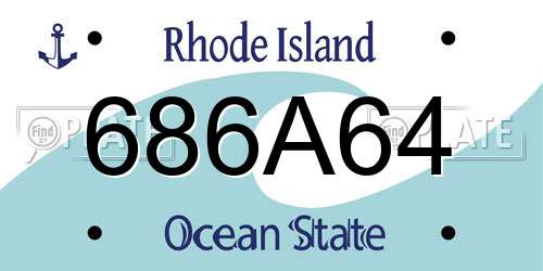 686A64 Rhode Island License Plate
