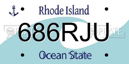 686RJU Rhode Island License Plate