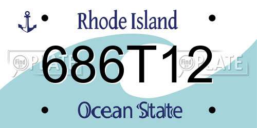 686T12 Rhode Island License Plate