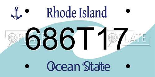 686T17 Rhode Island License Plate
