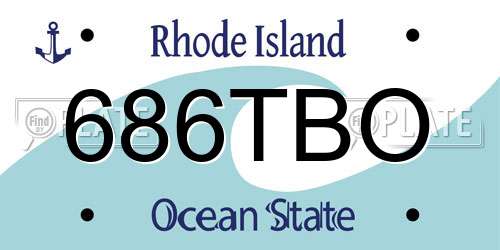686TBO Rhode Island License Plate