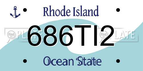686TI2 Rhode Island License Plate